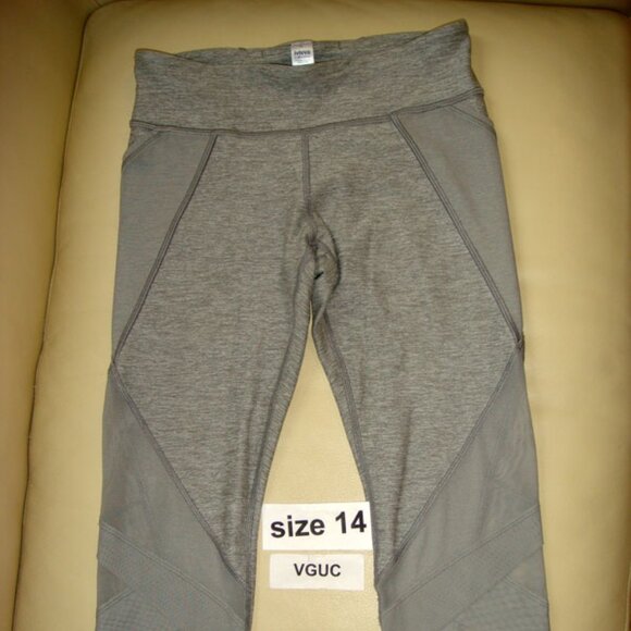 Ivivva Girl by Lululemon 🍋Fold On Tight Crop grey mesh pockets size 14 - Picture 6 of 7